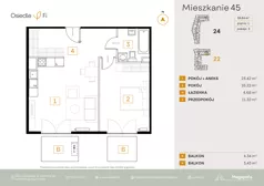 2 pokoje, mieszkanie 55,73 m², piętro 1, oferta nr B3.3.M86.2P, Nowe Osiedle Fi, Kraków, Podgórze, Mateczny, ul. Rzemieślnicza 22/24