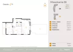 3 pokoje, mieszkanie 78,67 m², piętro 6, oferta nr B1.3.M21+22.4P, Nowe Osiedle Fi, Kraków, Podgórze, Mateczny, ul. Rzemieślnicza 22/24