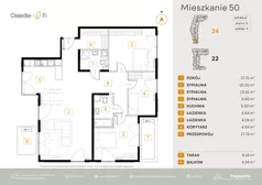 4 pokoje, mieszkanie 107,20 m², piętro 5, oferta nr A3.2.M211.2P, Nowe Osiedle Fi, Kraków, Podgórze, Mateczny, ul. Rzemieślnicza 22/24