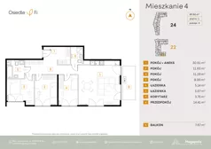 4 pokoje, mieszkanie 90,50 m², piętro 1, oferta nr B2.0.M54.3P, Nowe Osiedle Fi, Kraków, Podgórze, Mateczny, ul. Rzemieślnicza 22/24