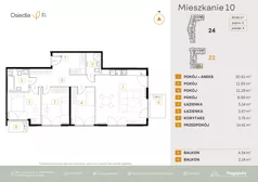 4 pokoje, mieszkanie 90,50 m², piętro 2, oferta nr B1.1.M05+06.4P, Nowe Osiedle Fi, Kraków, Podgórze, Mateczny, ul. Rzemieślnicza 22/24