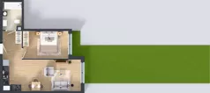 2 pokoje, mieszkanie 43,56 m², parter, oferta nr 1.14b, LINK BUNSCHA, Kraków, Dębniki, Ruczaj, ul. Karola Bunscha 14A-C