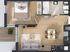 2 pokoje, mieszkanie 38,43 m², piętro 1, oferta nr 20.3, Osiedle Ozon - Etap VII, Kraków, Prądnik Biały, Górka Narodowa, ul. Stefana Banacha/ul. Fryderyka Schillinga
