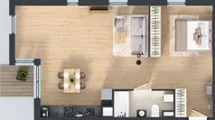 2 pokoje, mieszkanie 59,66 m², piętro 1, oferta nr 22.3, Osiedle Ozon - Etap VII, Kraków, Prądnik Biały, Górka Narodowa, ul. Stefana Banacha/ul. Fryderyka Schillinga