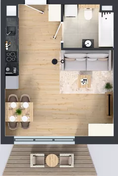 1 pokój, mieszkanie 28,96 m², piętro 4, oferta nr 18.32, Osiedle Ozon - Etap VII, Kraków, Prądnik Biały, Górka Narodowa, ul. Stefana Banacha/ul. Fryderyka Schillinga