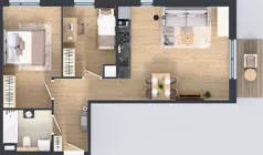3 pokoje, mieszkanie 57,58 m², piętro 5, oferta nr 85.32, Osiedle Ozon - Etap VII, Kraków, Prądnik Biały, Górka Narodowa, ul. Stefana Banacha/ul. Fryderyka Schillinga