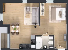 2 pokoje, mieszkanie 46,43 m², piętro 1, oferta nr 22.34, Osiedle Ozon - Etap VII, Kraków, Prądnik Biały, Górka Narodowa, ul. Stefana Banacha/ul. Fryderyka Schillinga