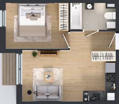 2 pokoje, mieszkanie 35,26 m², piętro 2, oferta nr 29.34, Osiedle Ozon - Etap VII, Kraków, Prądnik Biały, Górka Narodowa, ul. Stefana Banacha/ul. Fryderyka Schillinga