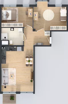 3 pokoje, mieszkanie 70,83 m², piętro 1, oferta nr L 1_M17, Clou Lindego, Kraków, Bronowice, ul. Samuela Bogumiła Lindego 5