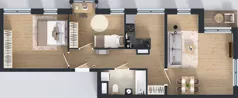 3 pokoje, mieszkanie 64,69 m², piętro 1, oferta nr L 1_M32, Clou Lindego, Kraków, Bronowice, ul. Samuela Bogumiła Lindego 5