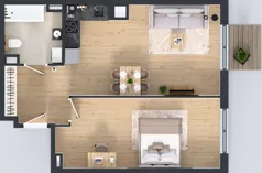 2 pokoje, mieszkanie 52,45 m², piętro 1, oferta nr L 1_M31, Clou Lindego, Kraków, Bronowice, ul. Samuela Bogumiła Lindego 5