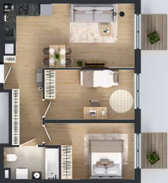 3 pokoje, mieszkanie 57,07 m², piętro 1, oferta nr L 1_M26, Clou Lindego, Kraków, Bronowice, ul. Samuela Bogumiła Lindego 5