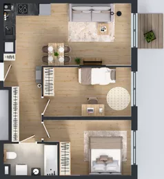 3 pokoje, mieszkanie 57,09 m², piętro 3, oferta nr L 3_M18, Clou Lindego, Kraków, Bronowice, ul. Samuela Bogumiła Lindego 5