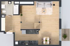 2 pokoje, mieszkanie 51,23 m², piętro 4, oferta nr L 4_M18, Clou Lindego, Kraków, Bronowice, ul. Samuela Bogumiła Lindego 5