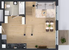 2 pokoje, mieszkanie 37,58 m², piętro 4, oferta nr L 4_M17, Clou Lindego, Kraków, Bronowice, ul. Samuela Bogumiła Lindego 5