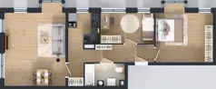 3 pokoje, mieszkanie 69,13 m², piętro 1, oferta nr L 1_M01, Clou Lindego, Kraków, Bronowice, ul. Samuela Bogumiła Lindego 5
