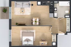 2 pokoje, mieszkanie 52,04 m², piętro 1, oferta nr L 1_M02, Clou Lindego, Kraków, Bronowice, ul. Samuela Bogumiła Lindego 5