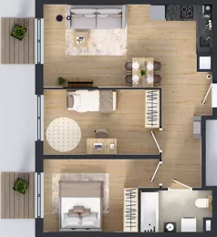 3 pokoje, mieszkanie 57,09 m², piętro 1, oferta nr L 1_M07, Clou Lindego, Kraków, Bronowice, ul. Samuela Bogumiła Lindego 5