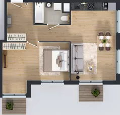 2 pokoje, mieszkanie 51,80 m², piętro 1, oferta nr L 1_M09, Clou Lindego, Kraków, Bronowice, ul. Samuela Bogumiła Lindego 5