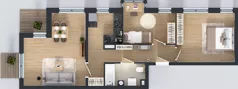 3 pokoje, mieszkanie 64,86 m², piętro 2, oferta nr L 2_M01, Clou Lindego, Kraków, Bronowice, ul. Samuela Bogumiła Lindego 5