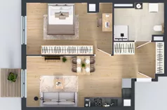 2 pokoje, mieszkanie 52,07 m², piętro 2, oferta nr L 2_M02, Clou Lindego, Kraków, Bronowice, ul. Samuela Bogumiła Lindego 5