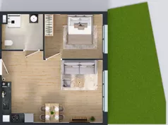 2 pokoje, mieszkanie 46,99 m², parter, oferta nr M2001, Osiedle Ozon - Etap VIII, Kraków, Prądnik Biały, Górka Narodowa, ul. Stefana Banacha/ul. Fryderyka Schillinga