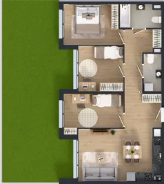4 pokoje, mieszkanie 71,06 m², parter, oferta nr M2005, Osiedle Ozon - Etap VIII, Kraków, Prądnik Biały, Górka Narodowa, ul. Stefana Banacha/ul. Fryderyka Schillinga