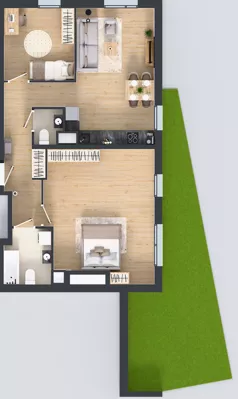 4 pokoje, mieszkanie 75,90 m², parter, oferta nr M2007, Osiedle Ozon - Etap VIII, Kraków, Prądnik Biały, Górka Narodowa, ul. Stefana Banacha/ul. Fryderyka Schillinga