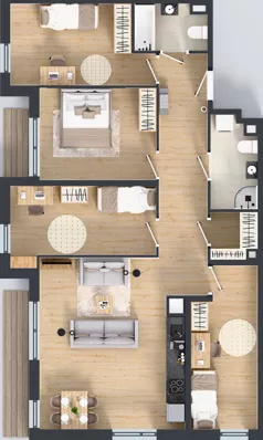 4 pokoje, mieszkanie 100,14 m², piętro 1, oferta nr M2011, Osiedle Ozon - Etap VIII, Kraków, Prądnik Biały, Górka Narodowa, ul. Stefana Banacha/ul. Fryderyka Schillinga