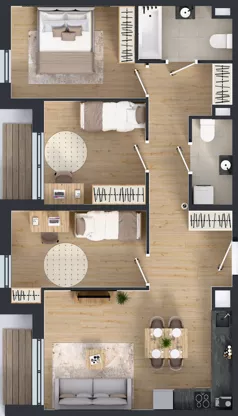 4 pokoje, mieszkanie 71,06 m², piętro 1, oferta nr M2012, Osiedle Ozon - Etap VIII, Kraków, Prądnik Biały, Górka Narodowa, ul. Stefana Banacha/ul. Fryderyka Schillinga