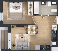 2 pokoje, mieszkanie 34,95 m², piętro 1, oferta nr M2013, Osiedle Ozon - Etap VIII, Kraków, Prądnik Biały, Górka Narodowa, ul. Stefana Banacha/ul. Fryderyka Schillinga