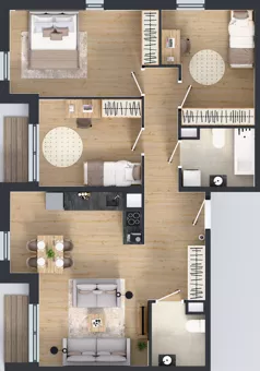 4 pokoje, mieszkanie 81,95 m², piętro 1, oferta nr M2014, Osiedle Ozon - Etap VIII, Kraków, Prądnik Biały, Górka Narodowa, ul. Stefana Banacha/ul. Fryderyka Schillinga