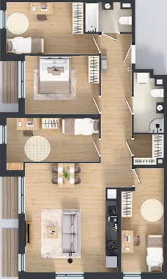 4 pokoje, mieszkanie 99,99 m², piętro 2, oferta nr M2019, Osiedle Ozon - Etap VIII, Kraków, Prądnik Biały, Górka Narodowa, ul. Stefana Banacha/ul. Fryderyka Schillinga