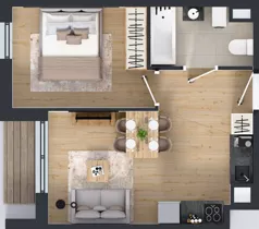 2 pokoje, mieszkanie 34,94 m², piętro 2, oferta nr M2021, Osiedle Ozon - Etap VIII, Kraków, Prądnik Biały, Górka Narodowa, ul. Stefana Banacha/ul. Fryderyka Schillinga