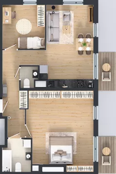 4 pokoje, mieszkanie 76,34 m², piętro 2, oferta nr M2023, Osiedle Ozon - Etap VIII, Kraków, Prądnik Biały, Górka Narodowa, ul. Stefana Banacha/ul. Fryderyka Schillinga
