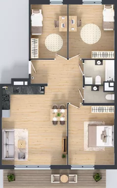 4 pokoje, mieszkanie 89,32 m², piętro 2, oferta nr M4005, Osiedle Ozon - Etap VIII, Kraków, Prądnik Biały, Górka Narodowa, ul. Stefana Banacha/ul. Fryderyka Schillinga