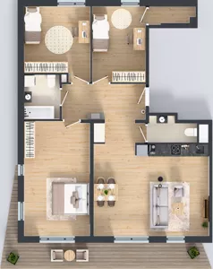 4 pokoje, mieszkanie 98,83 m², piętro 2, oferta nr M4006, Osiedle Ozon - Etap VIII, Kraków, Prądnik Biały, Górka Narodowa, ul. Stefana Banacha/ul. Fryderyka Schillinga