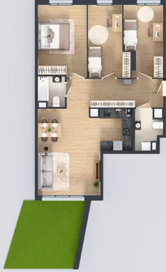 4 pokoje, mieszkanie 82,98 m², parter, oferta nr M4013, Osiedle Ozon - Etap VIII, Kraków, Prądnik Biały, Górka Narodowa, ul. Stefana Banacha/ul. Fryderyka Schillinga