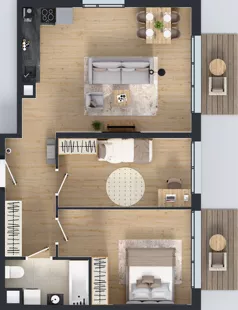 3 pokoje, mieszkanie 65,71 m², parter, oferta nr M4014, Osiedle Ozon - Etap VIII, Kraków, Prądnik Biały, Górka Narodowa, ul. Stefana Banacha/ul. Fryderyka Schillinga