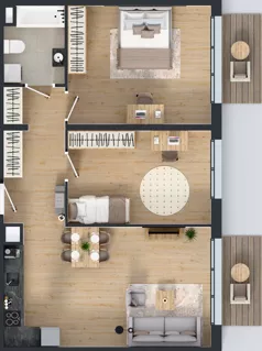 3 pokoje, mieszkanie 70,70 m², parter, oferta nr M4016, Osiedle Ozon - Etap VIII, Kraków, Prądnik Biały, Górka Narodowa, ul. Stefana Banacha/ul. Fryderyka Schillinga