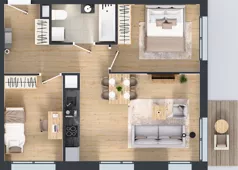 3 pokoje, mieszkanie 54,76 m², parter, oferta nr M4018, Osiedle Ozon - Etap VIII, Kraków, Prądnik Biały, Górka Narodowa, ul. Stefana Banacha/ul. Fryderyka Schillinga