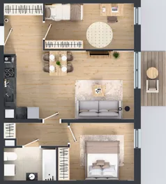 3 pokoje, mieszkanie 57,85 m², piętro 1, oferta nr M4024, Osiedle Ozon - Etap VIII, Kraków, Prądnik Biały, Górka Narodowa, ul. Stefana Banacha/ul. Fryderyka Schillinga