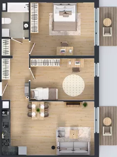 3 pokoje, mieszkanie 70,70 m², piętro 1, oferta nr M4025, Osiedle Ozon - Etap VIII, Kraków, Prądnik Biały, Górka Narodowa, ul. Stefana Banacha/ul. Fryderyka Schillinga