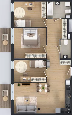 4 pokoje, mieszkanie 83,37 m², piętro 1, oferta nr M4029, Osiedle Ozon - Etap VIII, Kraków, Prądnik Biały, Górka Narodowa, ul. Stefana Banacha/ul. Fryderyka Schillinga