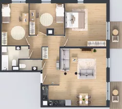 5 pokoi, mieszkanie 96,90 m², piętro 2, oferta nr M4032, Osiedle Ozon - Etap VIII, Kraków, Prądnik Biały, Górka Narodowa, ul. Stefana Banacha/ul. Fryderyka Schillinga