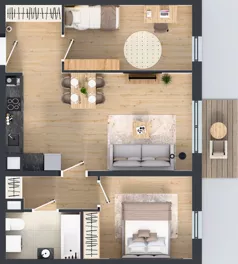 3 pokoje, mieszkanie 58,06 m², piętro 2, oferta nr M4033, Osiedle Ozon - Etap VIII, Kraków, Prądnik Biały, Górka Narodowa, ul. Stefana Banacha/ul. Fryderyka Schillinga