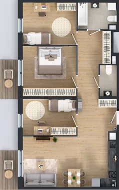 4 pokoje, mieszkanie 83,68 m², piętro 2, oferta nr M4038, Osiedle Ozon - Etap VIII, Kraków, Prądnik Biały, Górka Narodowa, ul. Stefana Banacha/ul. Fryderyka Schillinga