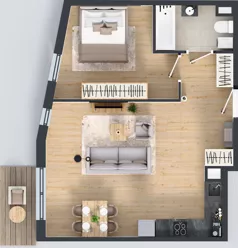 2 pokoje, mieszkanie 50,65 m², piętro 2, oferta nr M4039, Osiedle Ozon - Etap VIII, Kraków, Prądnik Biały, Górka Narodowa, ul. Stefana Banacha/ul. Fryderyka Schillinga