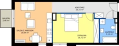2 pokoje, mieszkanie 52,20 m², piętro 1, oferta nr 18.14a, LINK BUNSCHA, Kraków, Dębniki, Ruczaj, ul. Karola Bunscha 14A-C