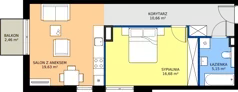 2 pokoje, mieszkanie 52,12 m², piętro 2, oferta nr 21.14b, LINK BUNSCHA , Kraków, Dębniki, Ruczaj, ul. Karola Bunscha 14A-C